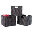 Winsome Melanie 3-Piece Foldable Woven Fiber Wicker / Rattan Basket in Chocolate