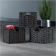 Winsome Melanie 3-Piece Foldable Woven Fiber Wicker / Rattan Basket in Chocolate