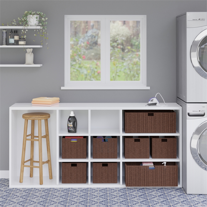 Winsome Tessa 3-Piece Foldable Woven Rope Wicker / Rattan Basket - Walnut