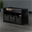 Winsome Addison 4-Piece Storage Solid Wood Bench w/ Baskets - Espresso/Chocolate
