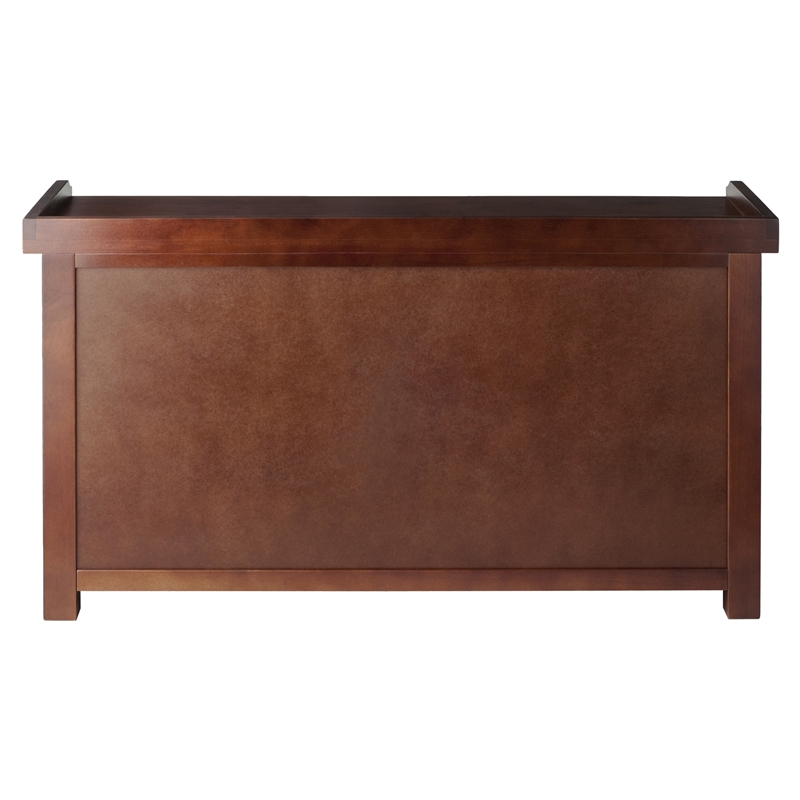 Winsome Milan 4-Piece Storage Solid Wood Bench w/ 3 Foldable Baskets in Walnut