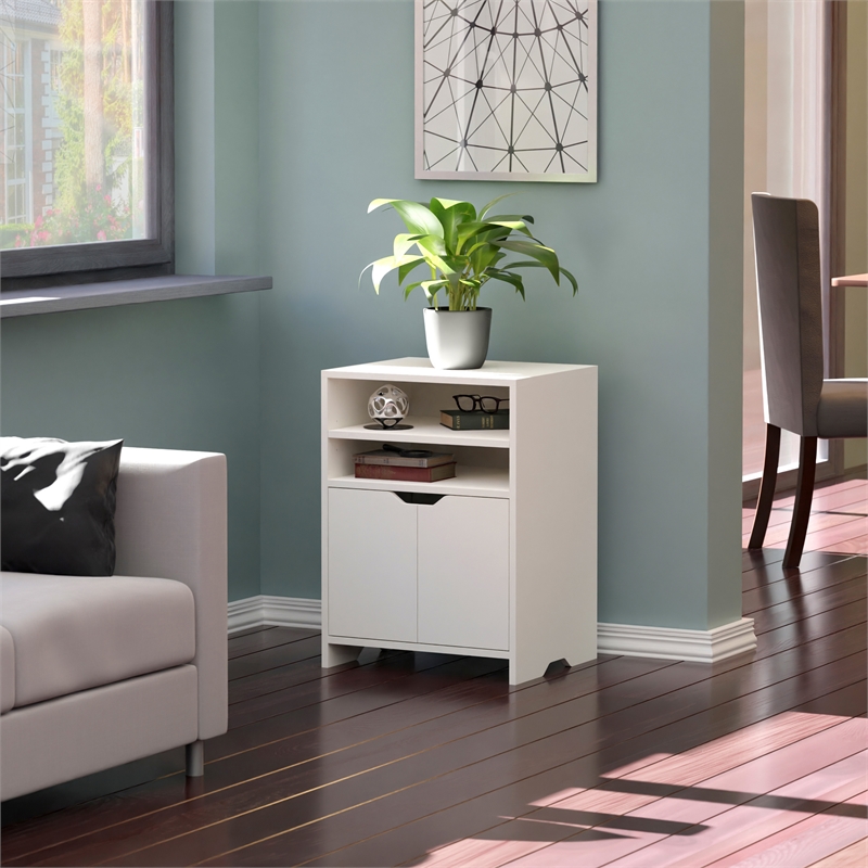 Winsome Nova Open Shelf Contemporary Wood Storage Cabinet in White