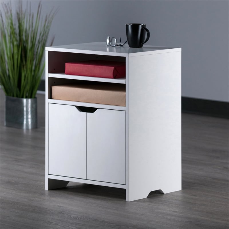 Winsome Nova Open Shelf Contemporary Wood Storage Cabinet in White