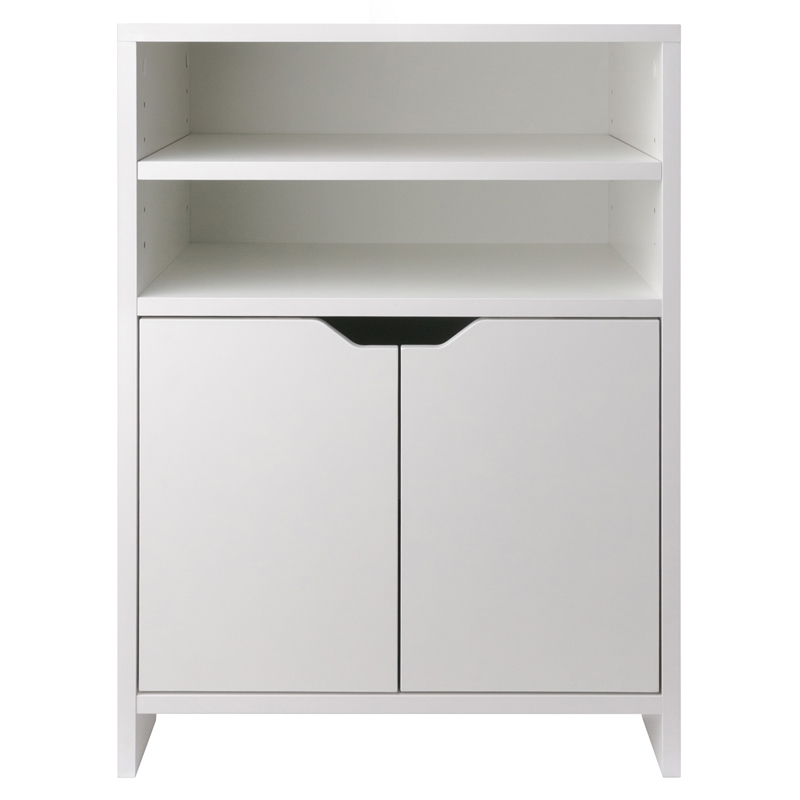 Winsome Nova Open Shelf Contemporary Wood Storage Cabinet in White