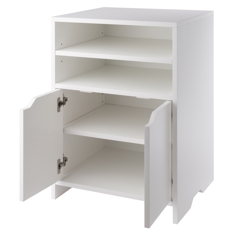 Winsome Nova Open Shelf Contemporary Wood Storage Cabinet in White