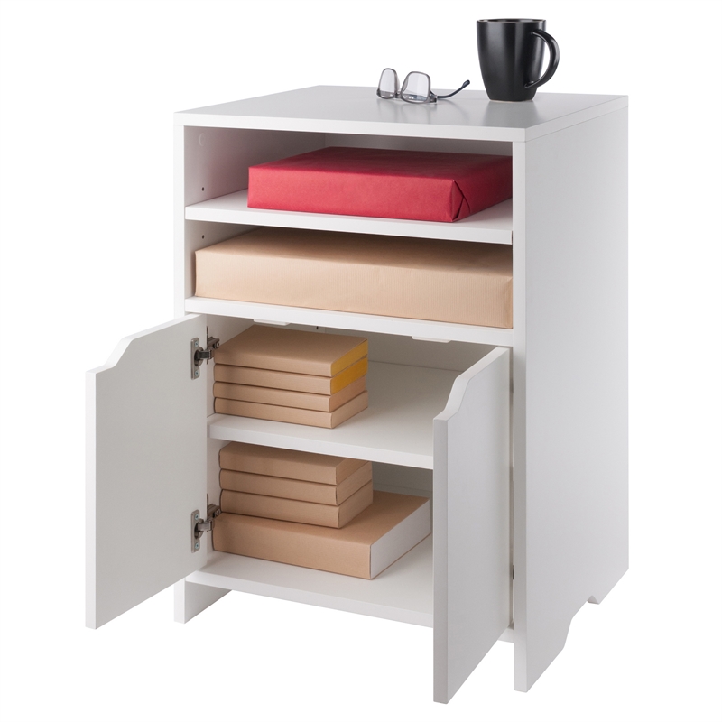 Winsome Nova Open Shelf Contemporary Wood Storage Cabinet in White