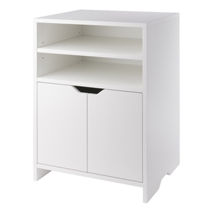 winsome nova open shelf storage cabinet white finish