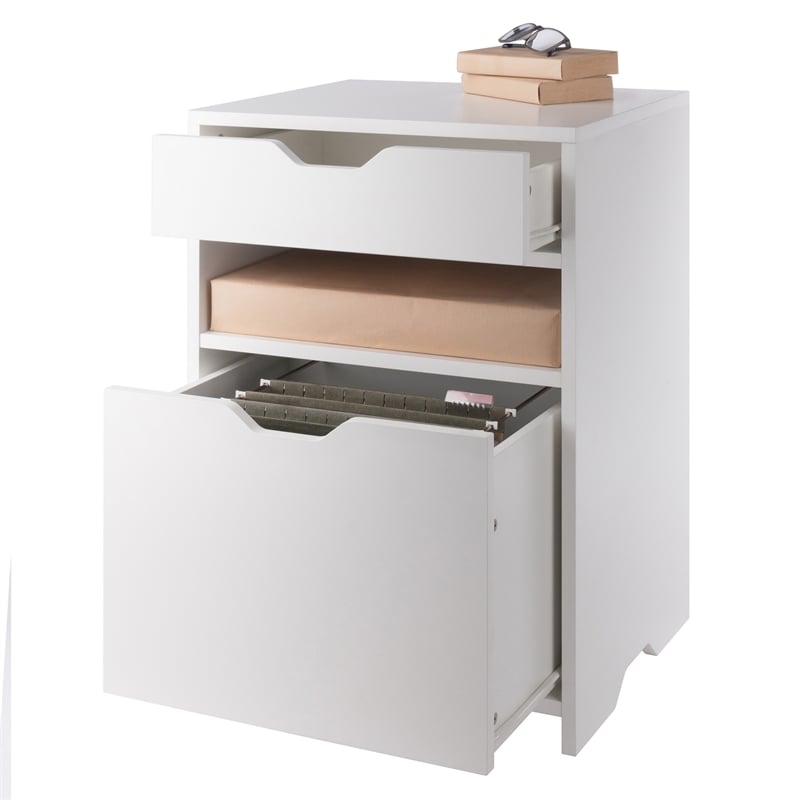 Winsome Nova Filing Contemporary Wood Storage Cabinet in White