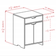 Winsome Nova 1-Drawer Contemporary Wood Storage Cabinet in Charcoal