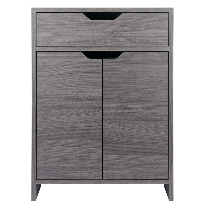 Winsome Nova 1-Drawer Contemporary Wood Storage Cabinet in Charcoal