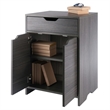 Winsome Nova 1-Drawer Contemporary Wood Storage Cabinet in Charcoal