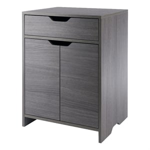 Winsome Nova 1-Drawer Contemporary Wood Storage Cabinet in Charcoal
