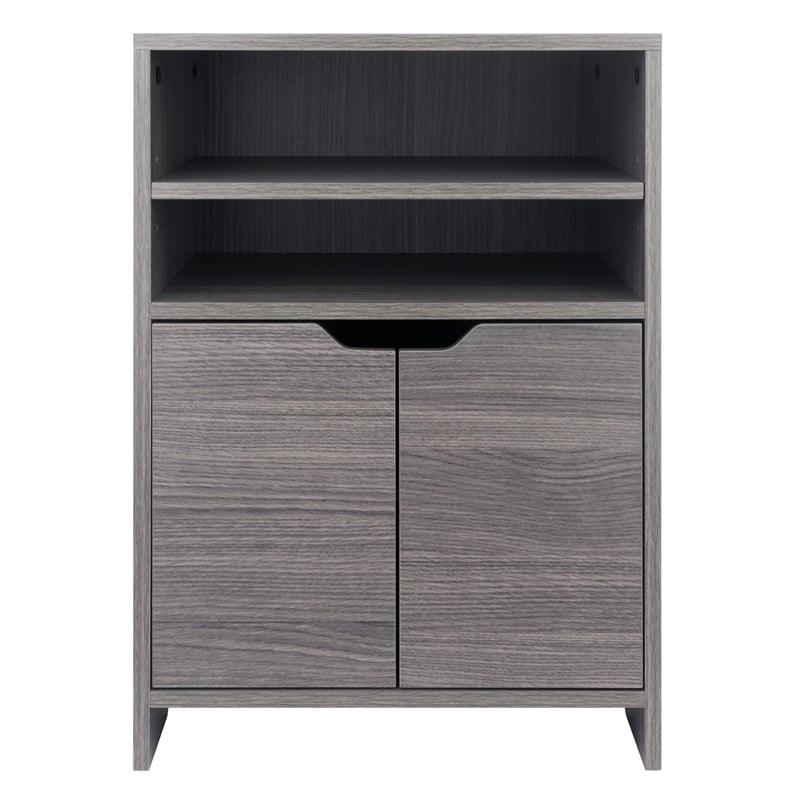 Winsome Nova Open Shelf Contemporary Wood Storage Cabinet in Charcoal