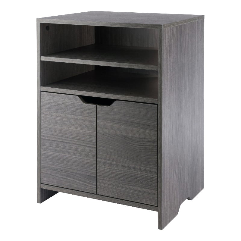Winsome Nova Open Shelf Contemporary Wood Storage Cabinet in Charcoal