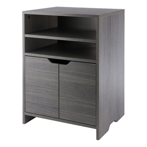 winsome nova open shelf storage cabinet charcoal