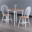 Winsome Sorella 3-Piece Drop Leaf Solid Wood Dining Set in Natural and White