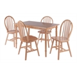 Winsome Ravenna 5-Piece Solid Wood Dining Table with Windsor Chairs in Natural