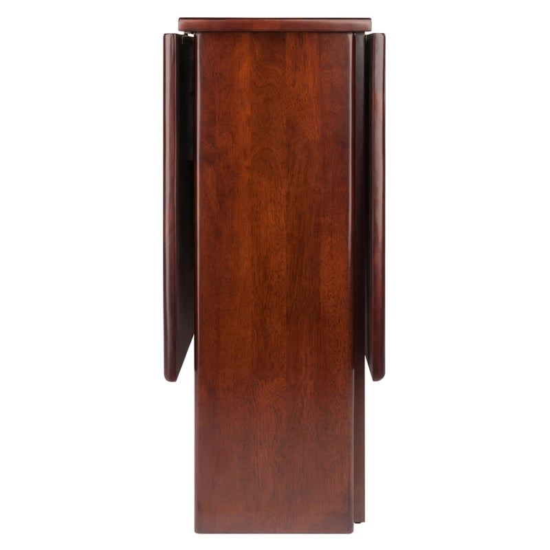 Winsome Clara Double Drop Leaf Transitional Solid Wood Dining Table in Walnut