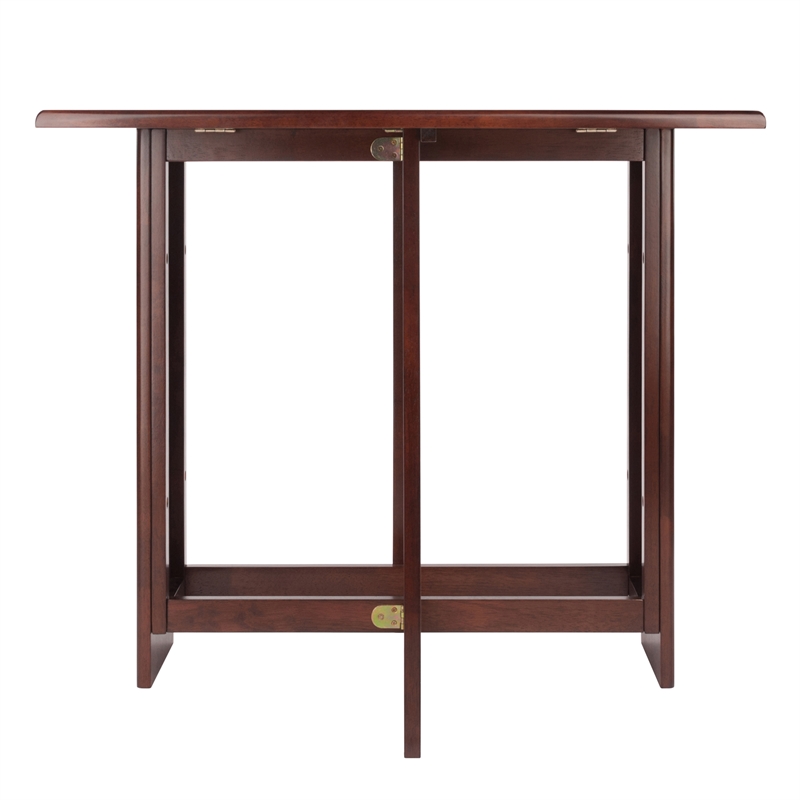 Winsome Clara Double Drop Leaf Transitional Solid Wood Dining Table in Walnut