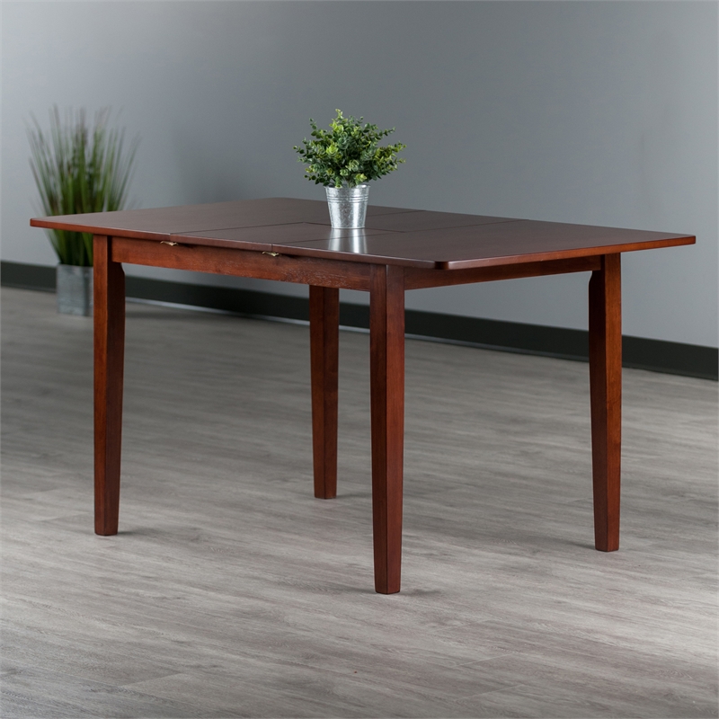 Winsome Darren Transitional Solid Wood Dining Table Extension Top in Walnut
