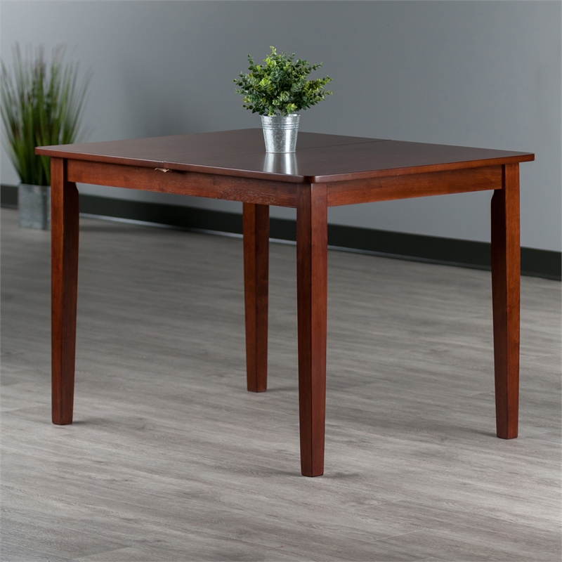 Winsome Darren Transitional Solid Wood Dining Table Extension Top in Walnut
