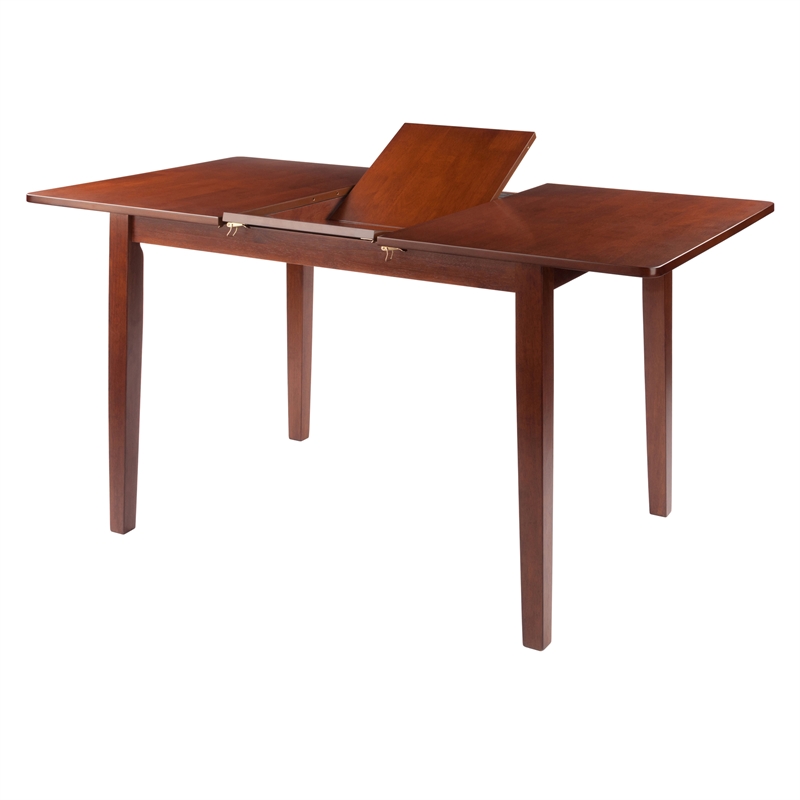 Winsome Darren Transitional Solid Wood Dining Table Extension Top in Walnut