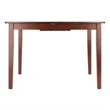 Winsome Darren Transitional Solid Wood Dining Table Extension Top in Walnut
