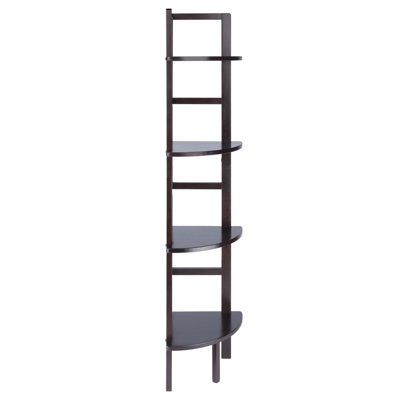 Winsome Aiden Corner Transitional Solid Wood Baker's Rack in Coffee