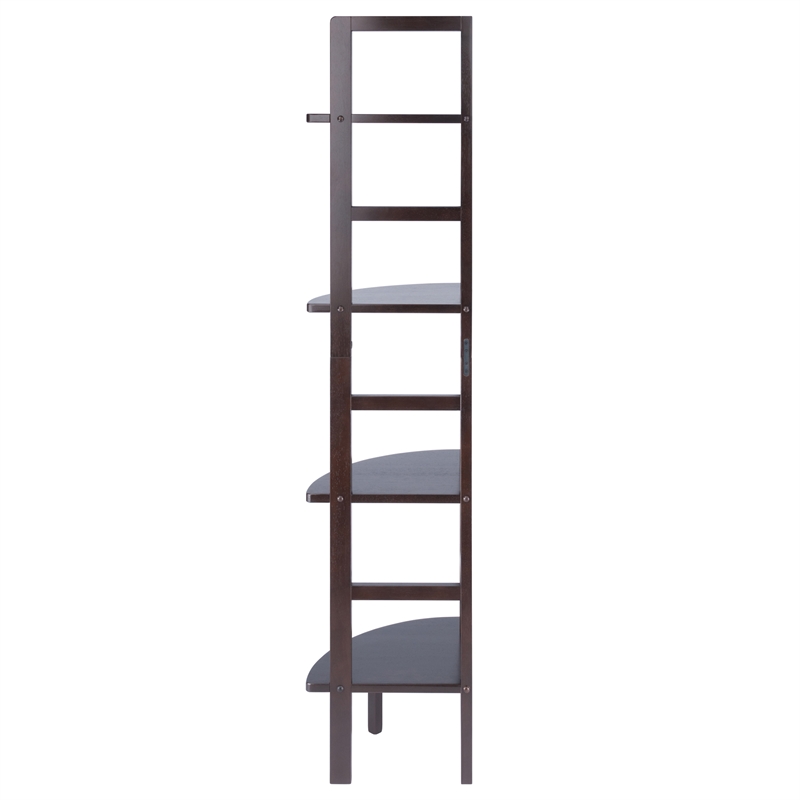 Winsome Aiden Corner Transitional Solid Wood Baker's Rack in Coffee