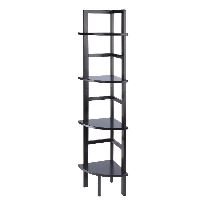 Winsome Aiden Corner Transitional Solid Wood Baker's Rack in Coffee