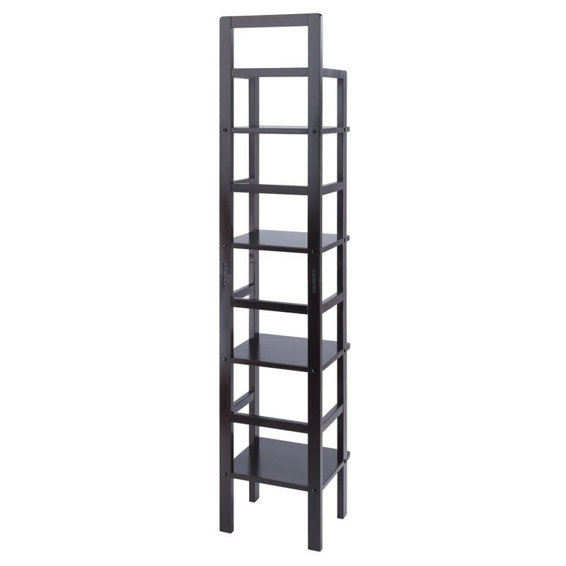 Winsome Aiden Narrow Transitional Solid Wood Baker's Rack in Coffee