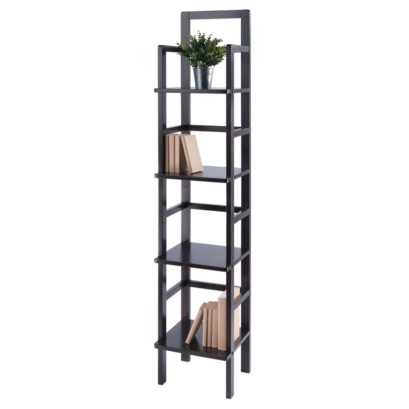 Winsome Aiden Narrow Transitional Solid Wood Baker's Rack in Coffee