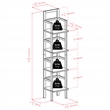 Winsome Aiden Narrow Transitional Solid Wood Baker's Rack in Coffee