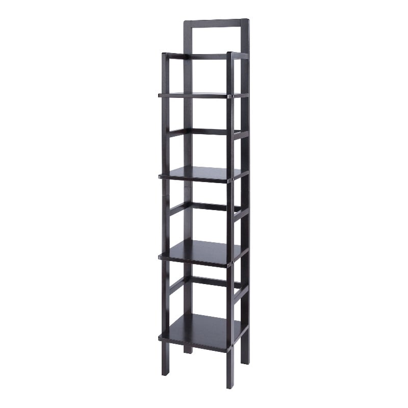 Winsome Aiden Narrow Transitional Solid Wood Baker's Rack in Coffee
