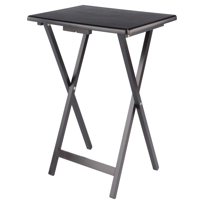 Winsome Allen 5-Piece Transitional Solid Wood Snack Table Set Coffee Finish
