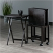 Winsome Allen 5-Piece Transitional Solid Wood Snack Table Set Coffee Finish