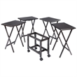 Winsome Allen 5-Piece Transitional Solid Wood Snack Table Set Coffee Finish