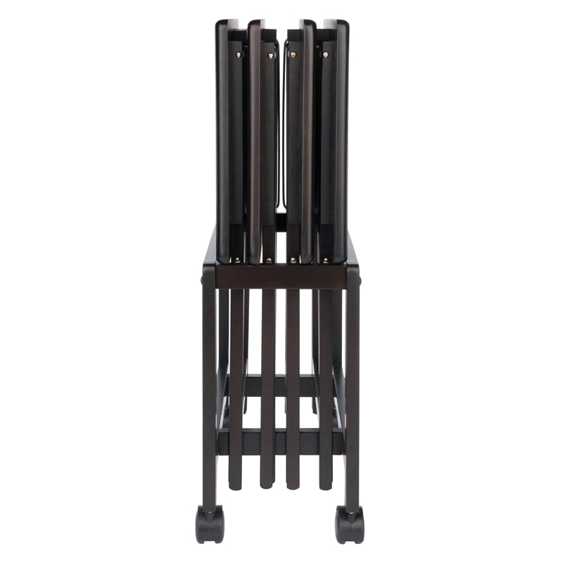 Winsome Allen 5-Piece Transitional Solid Wood Snack Table Set Coffee Finish