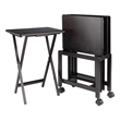 Winsome Allen 5-Piece Transitional Solid Wood Snack Table Set Coffee Finish