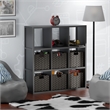 Winsome Timothy 7-Piece Wood Storage Shelf with Baskets in Black and Chocolate