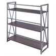 Winsome Isa 3-Tier Contemporary Wood Shelf in Graphite and Walnut