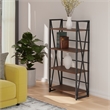Winsome Isa 4-Tier Contemporary Wood Shelf in Graphite and Walnut