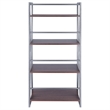 Winsome Isa 4-Tier Contemporary Wood Shelf in Graphite and Walnut