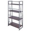 Winsome Isa 4-Tier Contemporary Wood Shelf in Graphite and Walnut