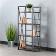 Winsome Isa 4-Tier Contemporary Wood Shelf in Graphite and Walnut