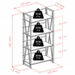 Winsome Isa 4-Tier Contemporary Wood Shelf in Graphite and Walnut