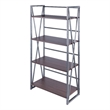 Winsome Isa 4-Tier Contemporary Wood Shelf in Graphite and Walnut