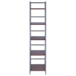 Winsome Isa 5-Tier Contemporary Wood Shelf in Graphite and Walnut