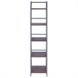 Winsome Isa 5-Tier Contemporary Wood Shelf in Graphite and Walnut
