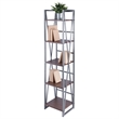 Winsome Isa 5-Tier Contemporary Wood Shelf in Graphite and Walnut